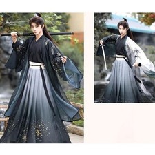 Chinese Traditional Men Hanfu Adult Weijin Dynasty Cross Cosplay Costume