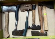 6 Vintage Antique Hatchet Estate Lot: Evansville/Craftsman/Fuller/Powr Kraft