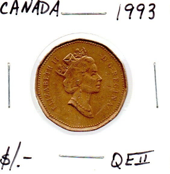 Canada 1 Dollar Coin 1993 Queen Elizabeth II As Pictured | eBay