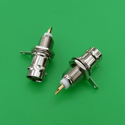 (5 PCS) BNC Female Bulkhead Solder (Long Thread) Connector - USA Seller
