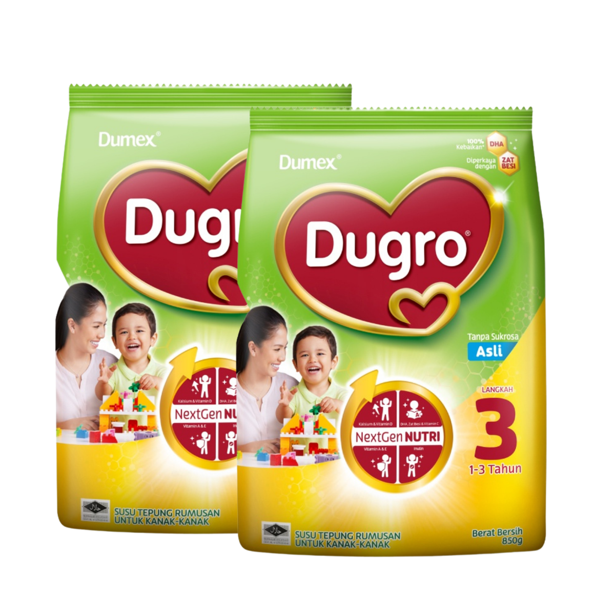 2x 850g Dumex Dugro Original Formulated Milk Powder 1-3 years