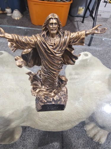 The Light of the World Illuminated Bronze Cold Cast Sculpture t Sculpture - Picture 3 of 7