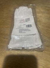 White Cotton Parade Gloves Gripper Dot Parade Size L 6 Count