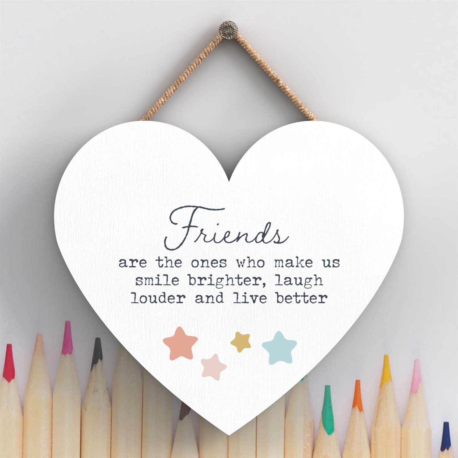 FRIENDS RAINBOW POSTIVITY THEMED COLOURFUL HANGING PLAQUE