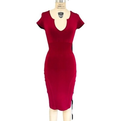 MLV Knit Bodycon Midi Bandage Dress in Fuschia Size M | eBay