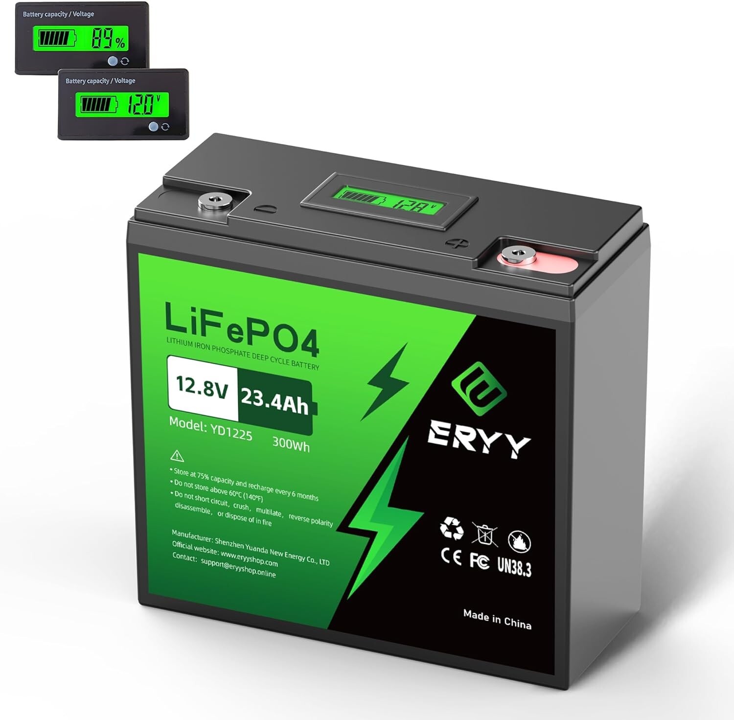 12V 23.4AH Lifepo4 Lithium Battery with 30A BMS - Lightweight & Safe Power