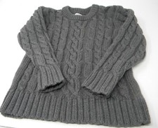 Boys Old Navy Grey Cable Knit Bulky Sweater 5T