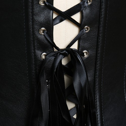 Steampunk Corset Top Women Corset Sexy Bustier Gothic Corselet Leather Bustier - Picture 11 of 34
