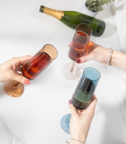 Colored Champagne Flutes - As Seen on 'Bachelor in Paradise' - 7oz (Set of 6) - Picture 7 of 9