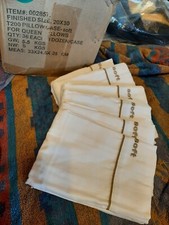 Lot of 4 New white/white stripe Pillowcases 20x30 Queen SOFT 55/45 cotton/poly