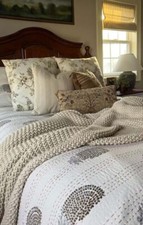 Indian Hand Block Print King Size Cotton Kantha Quilt Throw Blanket Bedspread