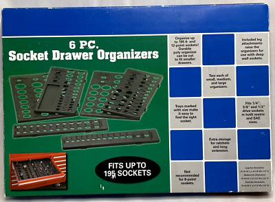 Storehouse Durable Socket Drawer Organizers 6 Pc up to 195 Sockets New