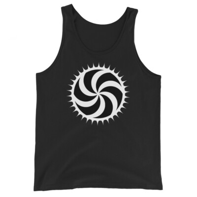 White Deadly Swirl Spike Alchemy Symbol Men's Tank Top Shirt