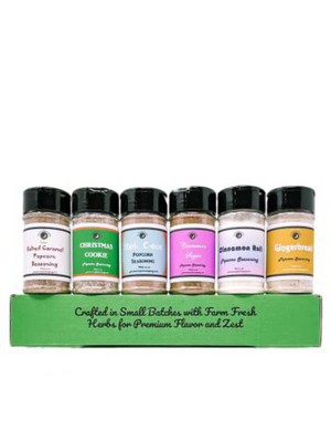 Popcorn Seasoning Holiday 6 Pack | Christmas Cookie | Hot Coco | Gingerbread | C