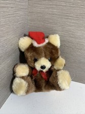 Vintage - RUSS - Plush Brown Bear - Santa Hat - 243 - 5.5" tall Sitting RARE