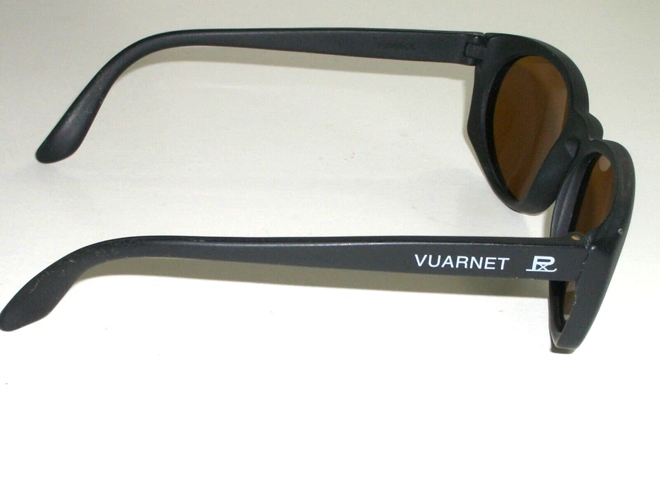 GAFAS DE SOL VINTAGE VUARNET Px FRANCIA 073 NEGRO MATE MARRÓN PROFUNDO CRISTAL ELEGANTES Foto 3 de 4