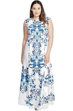 NWOT Eliza J Print Crepe de Chine Mermaid Dress/Gown Multi Size 16W