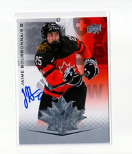 JAIME BOURBONNAIS autographed SIGNED '21 Upper Deck TEAM CANADA women card #66