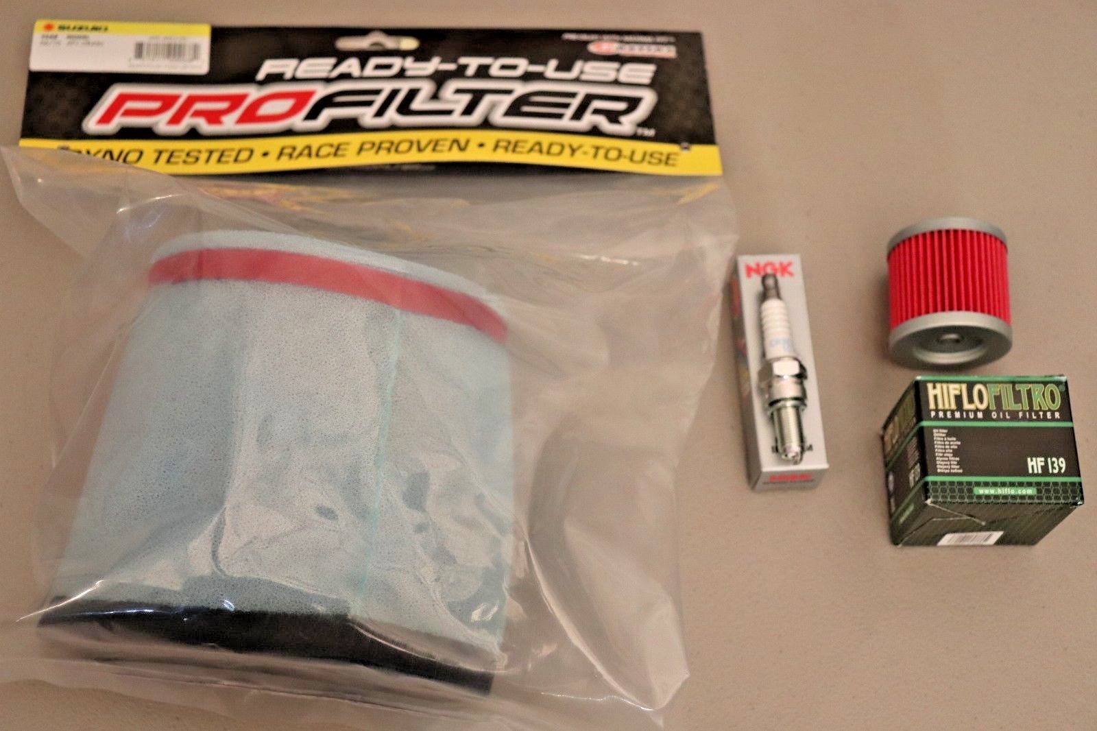 Suzuki LTR450 Tune Up Kit Maxima Air Oil Filter NGK Spark Plug LT450R LTR 450 LT