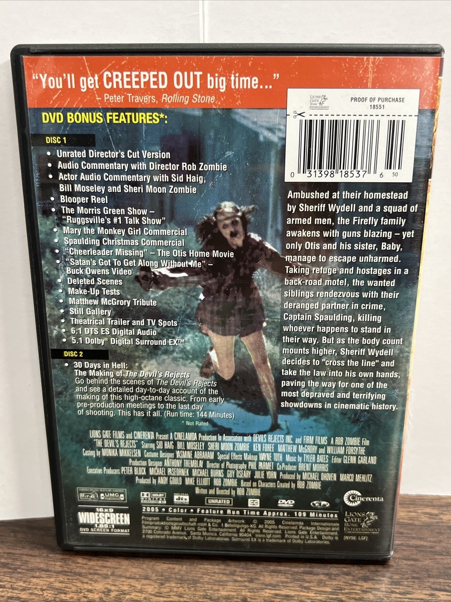 The Devil's Rejects (DVD, 2005, Unrated, Widescreen 2-Disc
