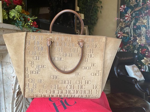 Carolina Herrera tan grande en relieve Vendome OBELISQUE Bolso Bolso de  mano | eBay