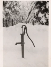 Hand Pitcher Water Well Pump Winter Snow Photogragh