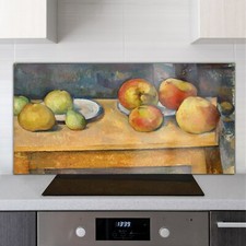 Glass Cooker Splashback for Kitchen 140x70 Still Life With Apples And Pears