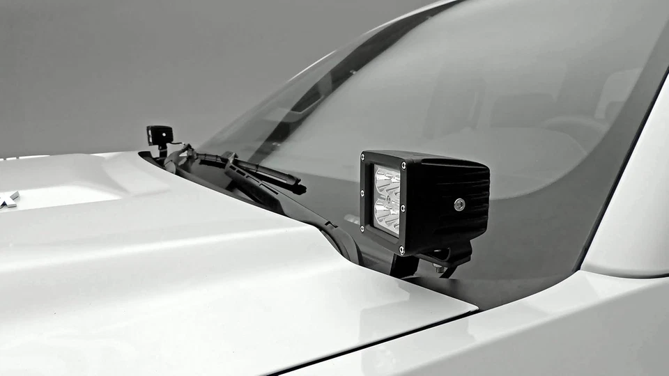 Ditch Hood Hinge LED Mounting Bracket - Compatible W/ 2015-2019 Chevy Silverado - Image 2 of 4