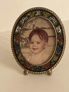 Vintage Micro Mosaic Oval Picture Photo Frame #49
