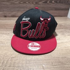 New Era CHICAGO BULLS 9Fifty Hardwood Snapback Cap Wide Flat Bill Hat M-L