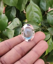 Aquamarine Ring 925 Sterling Silver Oval Gemstone Wonderful Ring All Size MK 
