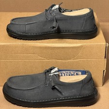 Hey Dude Wendy Women  s US 7 Black Canvas Mono New