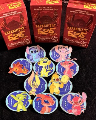 Disney 2025 Stitch 626 Experiments Mystery Pin COMPLETE SET OF 10
