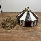 Vtg KFC Stained Glass Dining Table Hanging Lamp 13” Tiffany Restaurant Light