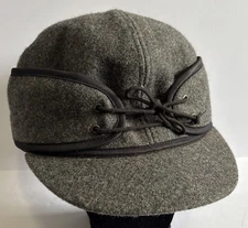 Crowncap Gray Wool Ear Flap Cap Made in Canada Winter Hat Size 7 1/2