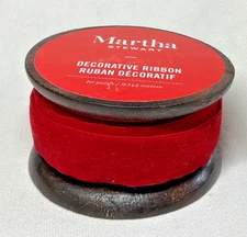 Martha Stewart RED VELVET Ribbon 10 Yards On WOODEN Spool 1  INCH NWT