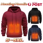 Electric Heating Hooded Hoodie Sweatshirt Long Sleeves Winter Warm Pullover Top