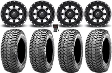 Fuel Maverick Black 14" Wheels 30" Liberty Tires Kawasaki Brute Force IRS
