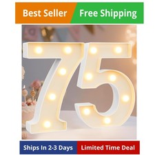 Decorative Led Light Up Number Letters, White Plastic Marquee Number Lights S...
