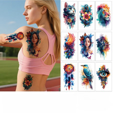1 Set Multi-color Floral Animal Temporary Tattoo Stickers Safety Body Art