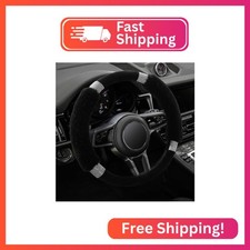Achiou Fluffy Steering Wheel Cover With Rhinestones Non-slip 15 Inch Achiou Fluffy Steering Wheel Cover With Rhinestones Non-slip 15 Inch