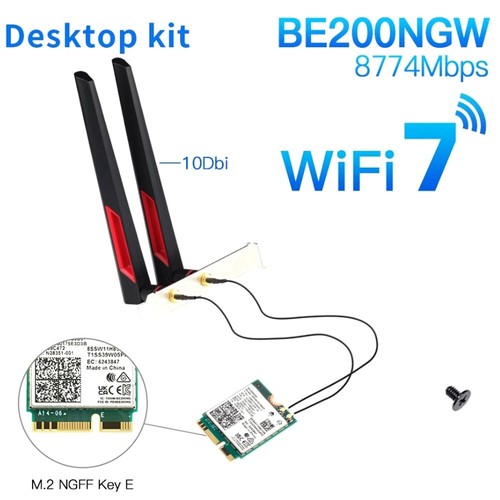 For BE200 WiFi 7 M.2 Card Bluetooth 5.4 BE200NGW 2.4G/5G/6GHz Adapter 6471 - Afbeelding 5 van 9
