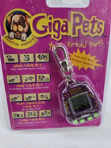 Vtg Tiger Electronics Giga Pets Digital Doggie Virtual Pet Purple 1997 Sealed