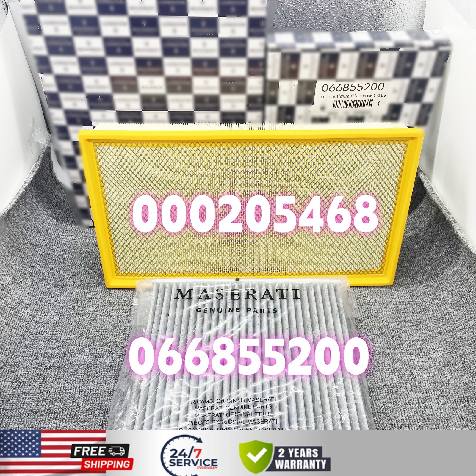 2pcs Pollen Filter & Air Filter Fits For Maserati Quattroporte Granturismo7