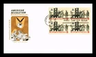 US COVER PAMPHLETEER RISE OF SPIRIT OF INDEPENDENCE FDC BLOCK OF 4 HF CACHET