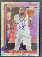 John! Broome 2025-26 Topps Chrome Wave Refractor Base RC #285