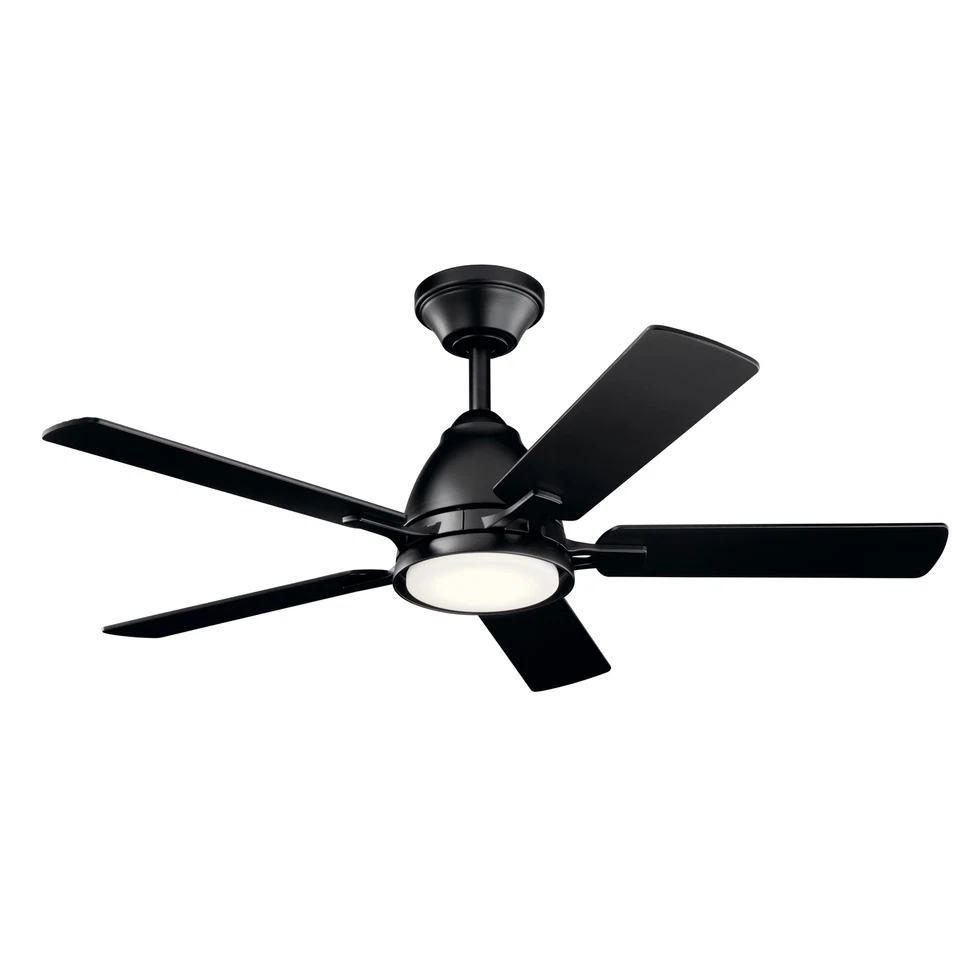 Arvada 44" Indoor Flush Mount Ceiling Fan in Satin Black - Image 3 of 4