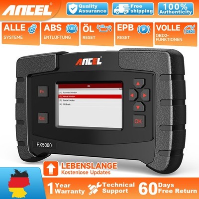 ANCEL FX5000 Auto OBD2 Scanner KFZ Diagnosegerät ALLE SYSTEM ABS Fit für BMW DE