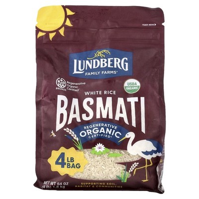 Organic White Rice, Basmati, 64 oz (1.8 kg)