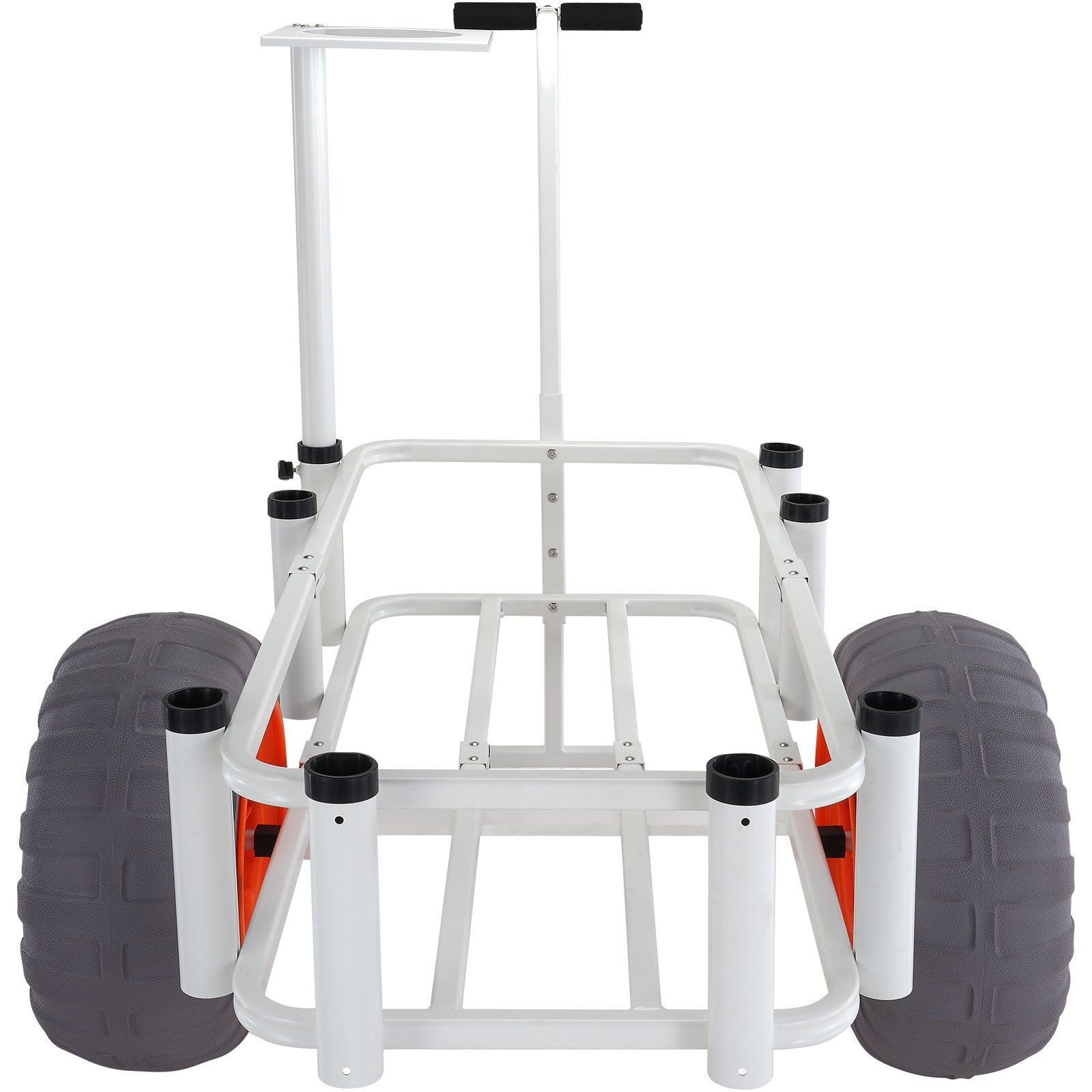 Sturdy 350lb Rated Fishing Cart with 16in Thick PU Tires 8 Rod Storage